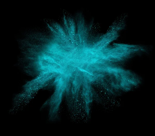 Colorful powder splash on black background — Stock Photo, Image
