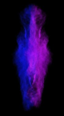 siyah arka plan üzerinde renkli toz sıçrama