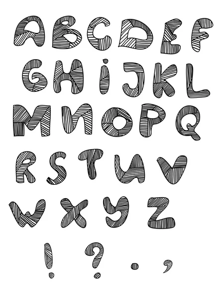 Set mit Hand geschriebenen Buchstaben auf weißem Hintergrund. — Stockfoto