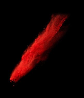 Color powder explosion isolated on black clipart
