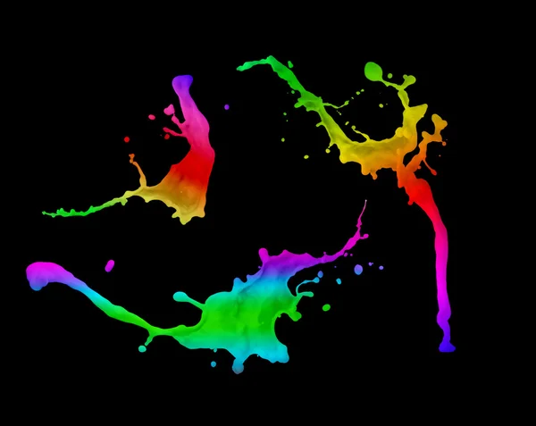 Colorful paint splashing set — Stock Photo, Image