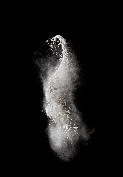 Abstract design of white powder cloud against dark — Stock Photo, Image