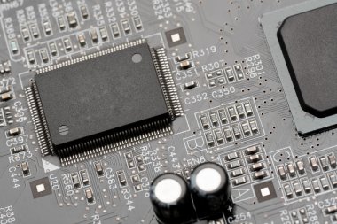 Bilgisayar ana kartının devre kartı arkaplanı