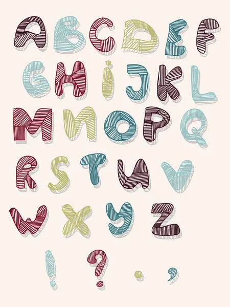 Εικονογράφηση φορέας χειρόγραφα γράμματα του αλφαβήτου — Wektor stockowy