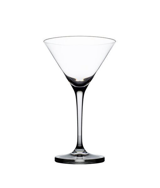 Empty martini glass isolated on the white .