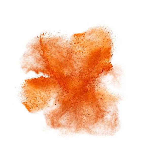 Oranje poeder geïsoleerd op witte achtergrond — Stockfoto