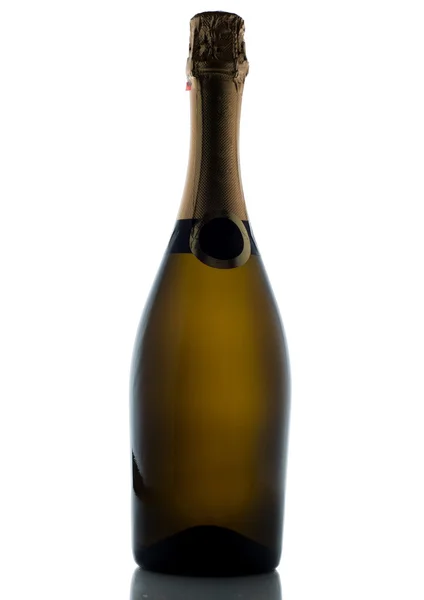 Botella de champán aislada sobre fondo blanco — Foto de Stock