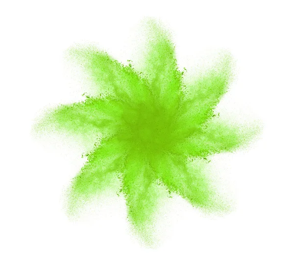 Freeze motion of colorfull dust explosion isolated on white background — Stock Photo, Image