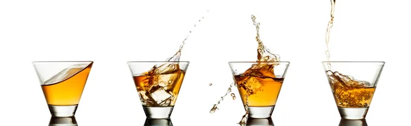 ウイスキーのしぶき氷の分離白 — ストック写真