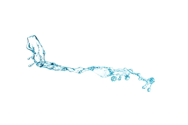 Blaues Wasser spritzt isoliert auf weißem Hintergrund — Stockfoto