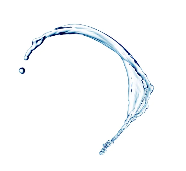 Blue water splash isolated on white background — Stock Photo, Image