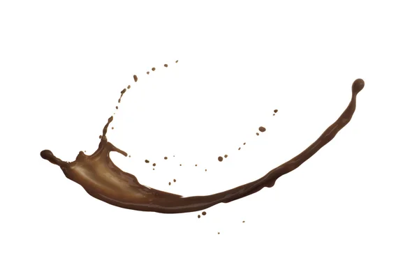 Salpicadura de chocolate aislado sobre fondo blanco — Foto de Stock
