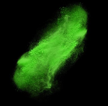 Siyah zemin üzerine kırmızı renkli toz sıçrama