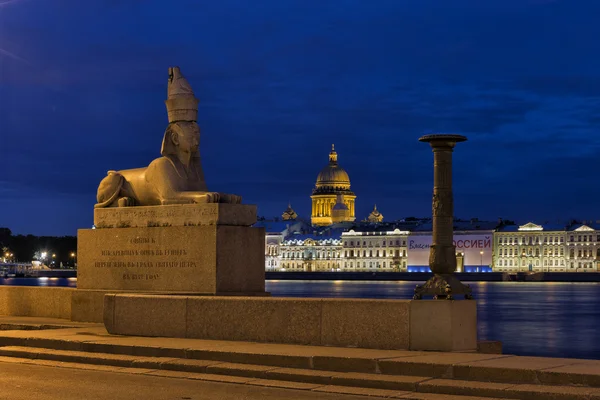 Sphinxes in St. Petersburg on the embankment in front of the Academy of fine arts — Stock Photo, Image