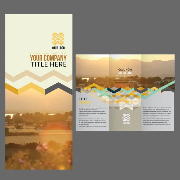 Brochure ontwerpsjabloon met aard beeld Rechtenvrije Stockillustraties