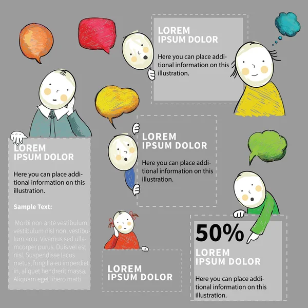 Modèle de conception avec des chiffres drôles — Image vectorielle