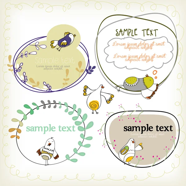 Text box with birds — Stock Vector