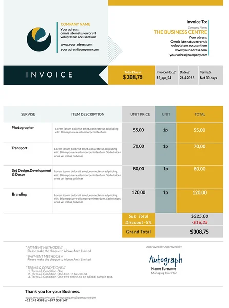 Factuur — Stockvector