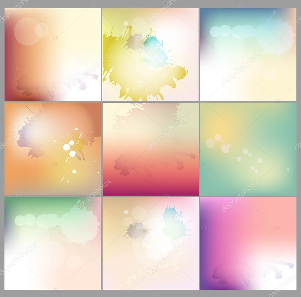 Abstract watercolor concept vector blurred background collection. For Web and Mobile Applications.