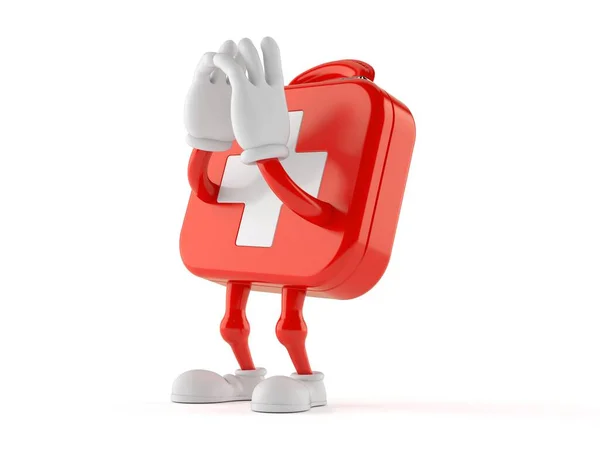 First Aid Kit Character Shouting Isolated White Background Illustration — Stock Photo, Image