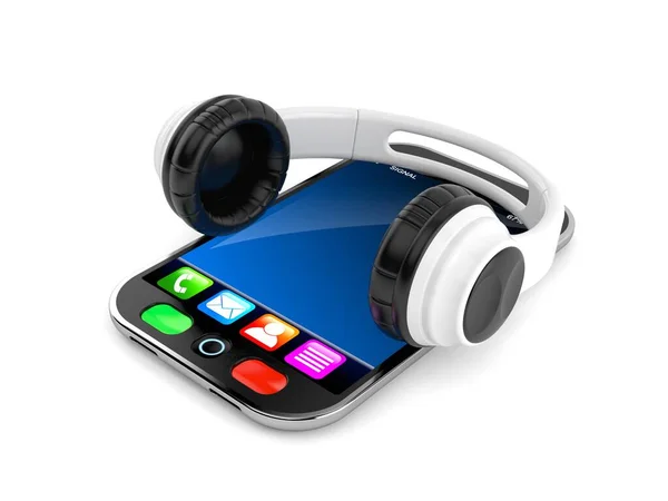 Słuchawki Smartfonie — Zdjęcie stockowe