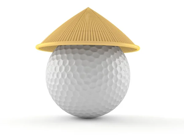 Bola Golfe Com Chapéu Chinês — Fotografia de Stock