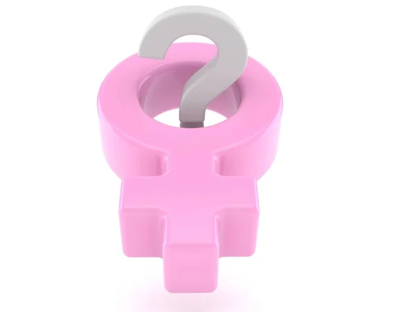 Fragezeichen Hinter Weiblichem Geschlechtssymbol — Stockfoto