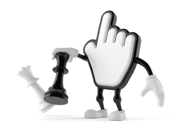 Znak Kurzoru Hrající Šachy Izolované Bílém Pozadí Ilustrace — Stock fotografie