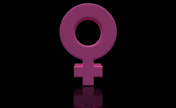 Female Gender Symbol Isolated Black Background Illustration — Stock Photo, Image