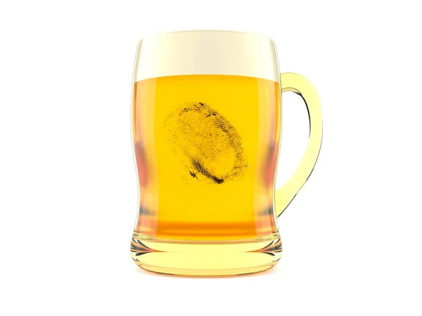 Vaso Cerveza Con Huella Dactilar — Foto de Stock