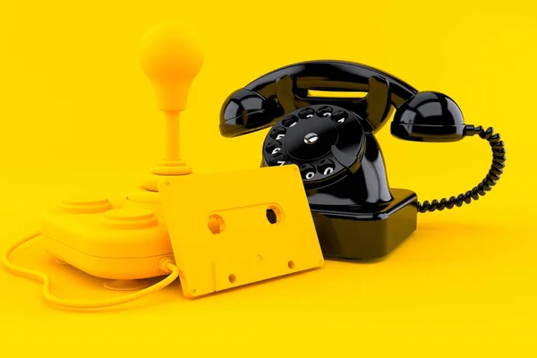 Retro Játék Háttér Telefon Narancs Színű Illusztráció — Stock Fotó