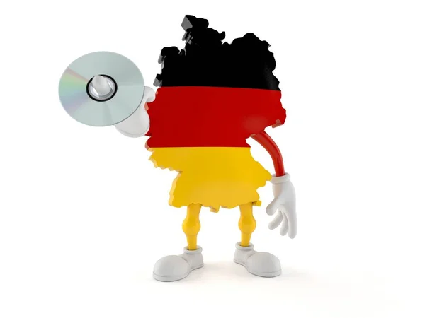 Karakter Jerman Memegang Disc Terisolasi Pada Latar Belakang Putih Ilustrasi — Stok Foto