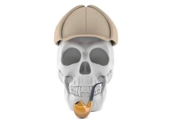 Dedektif Şapkalı Kafatası — Stok fotoğraf