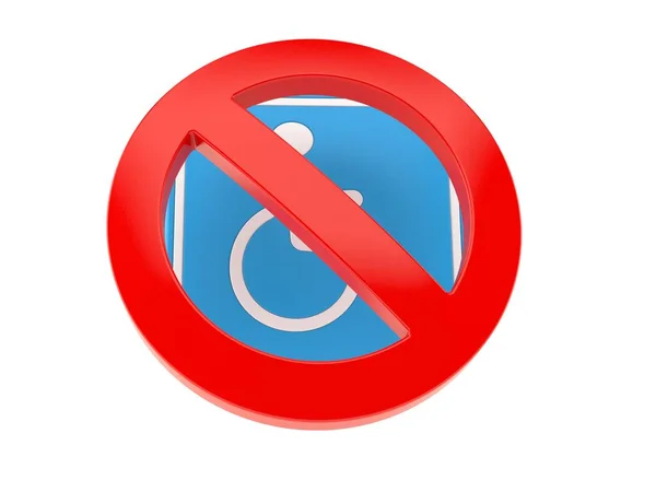Símbolo Handicap Com Símbolo Proibido Isolado Fundo Branco Ilustração — Fotografia de Stock