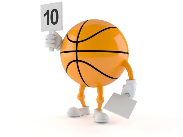 Basketball Charakter Mit Bewertungsnummer Isoliert Auf Weißem Hintergrund Illustration — Stockfoto