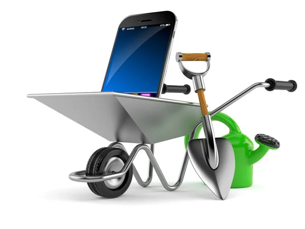 Smartphone Wheelbarrow — Stock Photo, Image