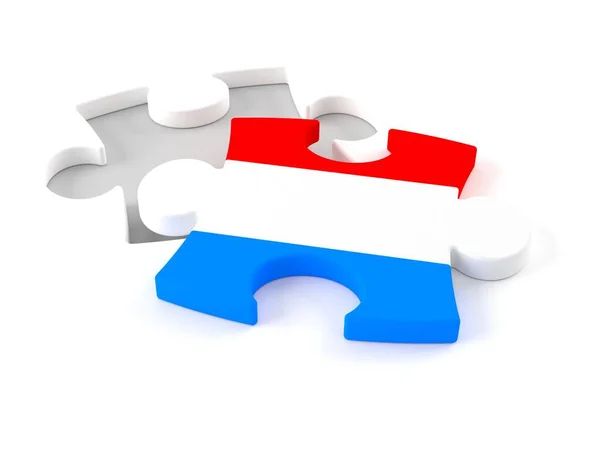 Jigsaw Puzzle Luxembourg Flag Isolated White Background Illustration — Stock Photo, Image
