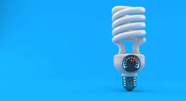Light Bulb Network Meter Isolated Blue Background Illustration — Stock Photo, Image
