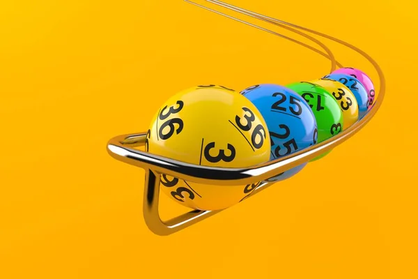 Lotteriekugeln Auf Orangefarbenem Hintergrund Illustration — Stockfoto