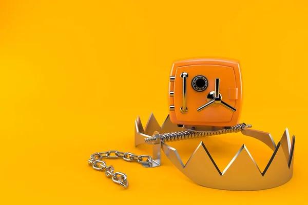 Orange Säker Med Björn Fälla Isolerad Orange Bakgrund Illustration — Stockfoto