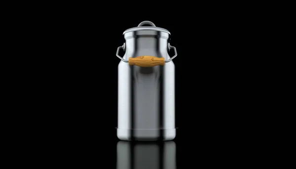 Milk Can Black Background Illustration — Stock Photo, Image