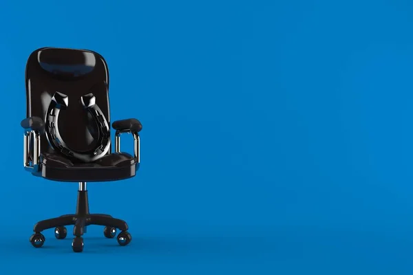 Horseshoe Business Chair Isolated Blue Background Illustration — Stock Photo, Image