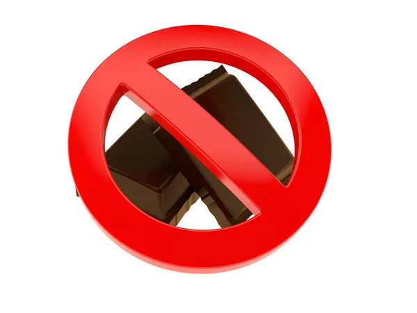 Chocolate Con Símbolo Prohibido — Foto de Stock