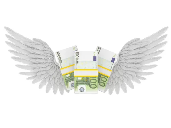 Euro Valuta Angyalszárnyakkal — Stock Fotó