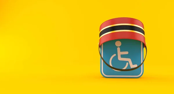 Símbolo Para Discapacitados Con Sombrero Niño Hotel Aislado Sobre Fondo —  Fotos de Stock