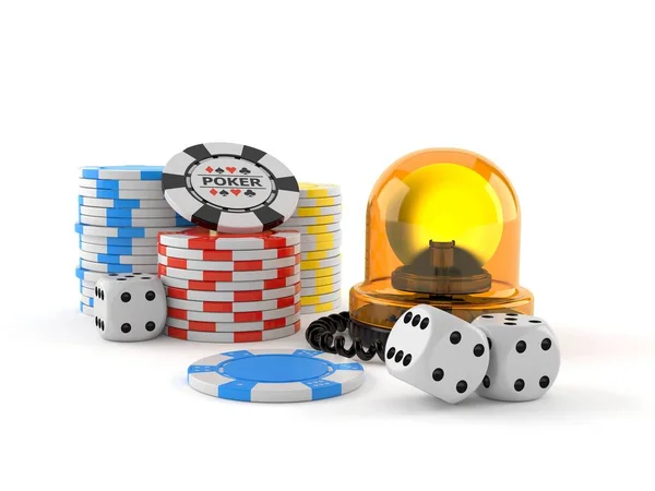 Noodsirene Met Poker Chips — Stockfoto