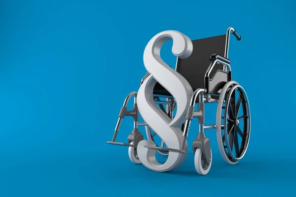 Символ Параграфа Инвалидной Коляской Изолирован Синем Фоне Иллюстрация — стоковое фото
