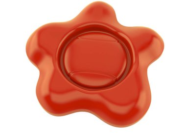 Tenis topu kauçuk damgası beyaz arka planda izole edilmiş. 3d illüstrasyon