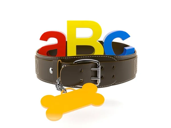 Abc Text Hundehalsband — Stockfoto