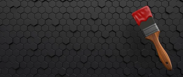 Pincel Fundo Hexagonal Ilustração — Fotografia de Stock